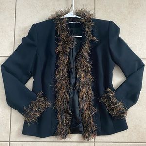 funky fringe trim blazer